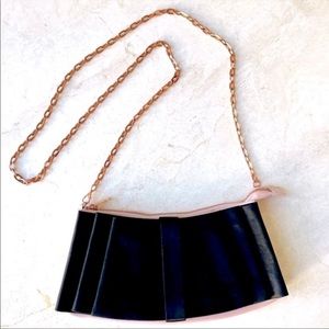 Ted Baker black and pink satin crossbody/clutch